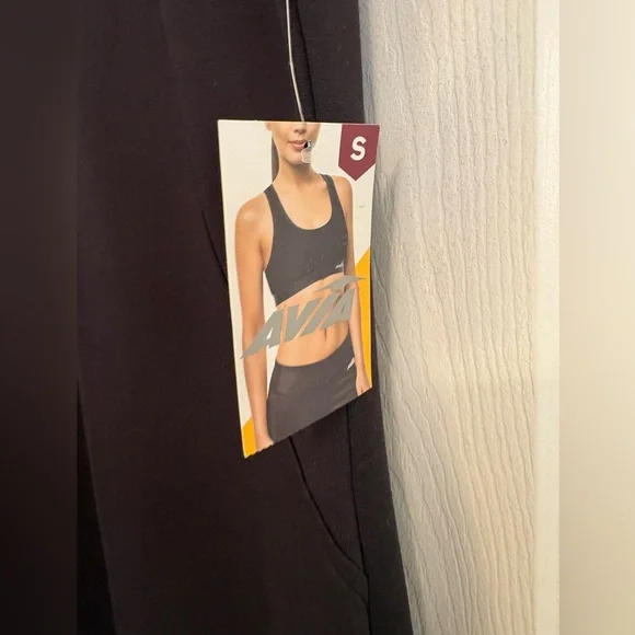 NWT AVIA Black Scuba Midi Dress Mock Neck Sleeveless Size S 4-6 Athleisure - Picture 3 of 7